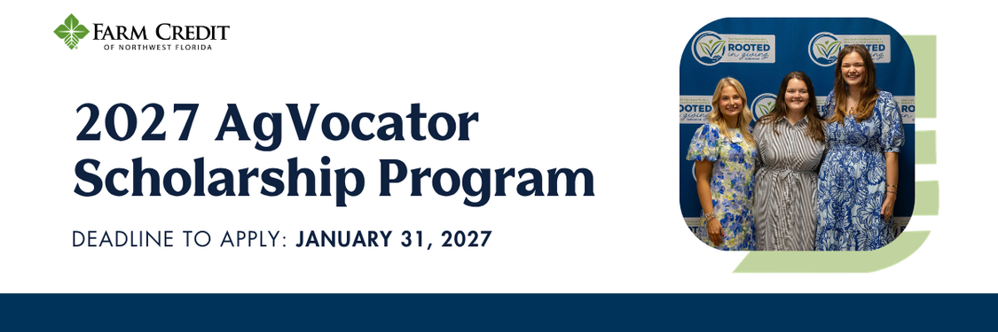 2027 AgVocator Scholarship Program. Deadline to apply: January 31, 2027.