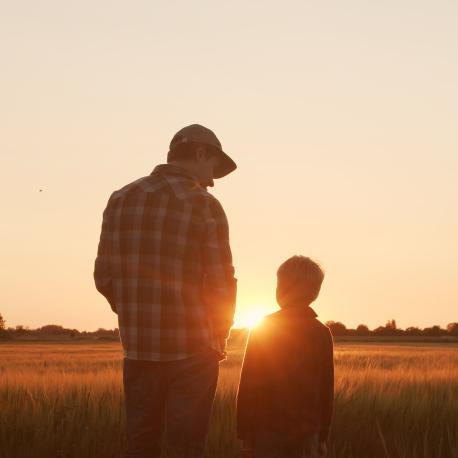 Farmer with child